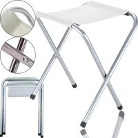 Туристический складной стул Stool Folding Table NA-16-2024 до 80 кг для кемпинга, Раскладная табуретка 30х34x35 см для рыбалки и пикника Белый