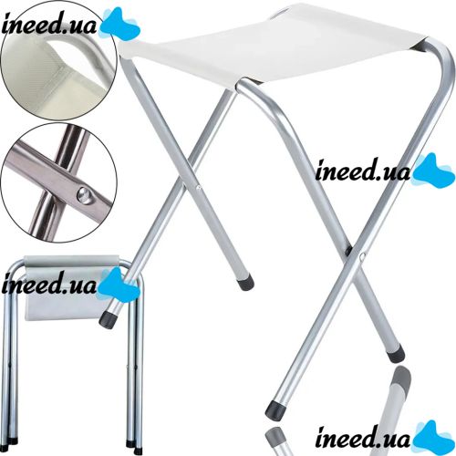 Туристический складной стул Stool Folding Table NA-16-2024 до 80 кг для кемпинга, Раскладная табуретка 30х34x35 см для рыбалки и пикника Белый