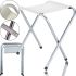 Туристический складной стул Stool Folding Table NA-16-2024 до 80 кг для кемпинга, Раскладная табуретка 30х34x35 см для рыбалки и пикника Белый