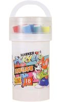Профессиональный набор скетч маркеров Creative Acrylic Marker 18 шт для рисования в ведре, Акриловые маркеры фломастеры линеры AND635-18 цветов