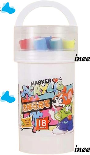 Профессиональный набор скетч маркеров Creative Acrylic Marker 18 шт для рисования в ведре, Акриловые маркеры фломастеры линеры AND635-18 цветов