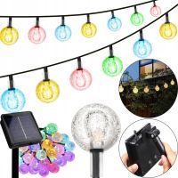 Вулична Садова гірлянда лампочки RGB Crystal Balls Lights 6 метрів 20 LED ліхтариків на сонячній батареї, водонепроникні ліхтарики Solar для саду