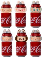 Детская плюшевая игрушка The Monsters Labubu Coca Cola 15 см, Мягкая коллекционная фигурка сюрприз Лабубу в банке Кока кола для детей
