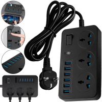 Сетевой фильтр Power Socket AR-CP02 3000W на 3 розетки 6 USB 1.8 м электрический удлинитель переноска с выключателем для подключения приборов к сети