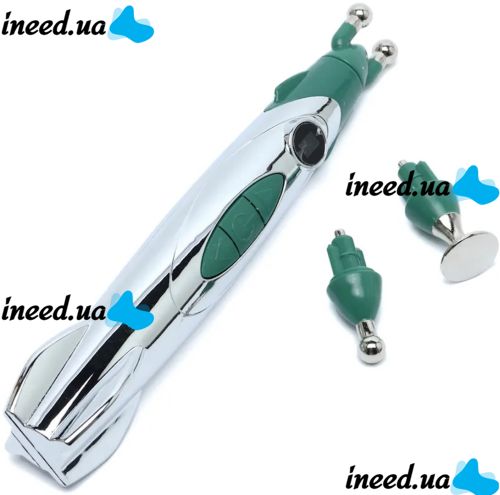 Масажна ручка з 3 насадками головками для терапії Rocket Pain Relief Pen 3 в 1 імпульсний ручний акупунктурний масажер для зняття болю всього тіла