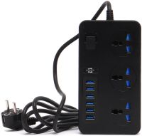 Сетевой фильтр Power Socket AR-CP02 3000W на 3 розетки 6 USB 1.8 м электрический удлинитель переноска с выключателем для подключения приборов к сети