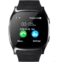 Наручные Смарт часы Smart Watch T8 Black c камерой, диктофоном и фитнес трекером, аккумуляторные умные Bluetooth часы с пульсометром Черные
