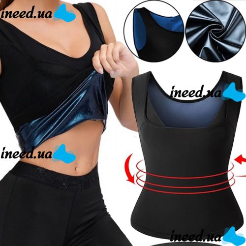 Женская утягивающая майка Sweat Shaper Women's для похудения с эффектом сауны, Майка сауна для занятия спортом для женщин M/L XL/XXL Черная