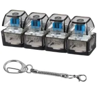 Брелок антистресс кейкап Switch Keychain SK-04 игрушка кликер с 4 механическими клавишами, карабином для ключей и RGB подсветкой Черная Jedel
