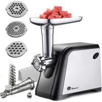 Кухонная электрическая мясорубка Domotec MS-2023 3000W, Бытовая электромясорубка с соковыжималкой и насадкой для колбас и кеббе Домотек 3000Вт Черная