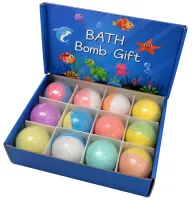 Подарочный набор бомбочек Bath Bomb Gift 12 штук для ванны с игрушкой сюрпризом, детские спа бомбочки шарики Морские жители для ванной с игрушками