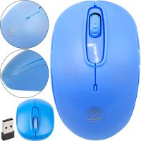 Беспроводная Bluetooth мышка ZornWee W110 Blue для компьютера и ноутбука, Игровая компьютерная блютуз мышь 2.4GHZ USB для ПК от батареек Синяя