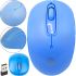 ZornWee W110 Blue Wireless Bluetooth Mouse for PC and Laptop, 2.4GHZ USB Bluetooth Gaming Computer Mouse for PC Battery Powered Blue