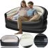 Надувний двомісний диван крісло Avenli 98139 Inflatable Sofa до 200 кг для відпочинку, Флокірований пуф ліжко XL-1134 138х87х71 см для дому