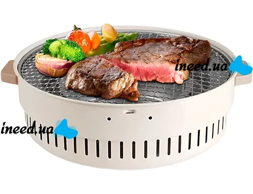 Бездымный круглый гриль с решеткой Stove NO.898 30 см для барбекю, Угольная складная круглая печь для жарки мяса, рыбы и овощей для кемпинга