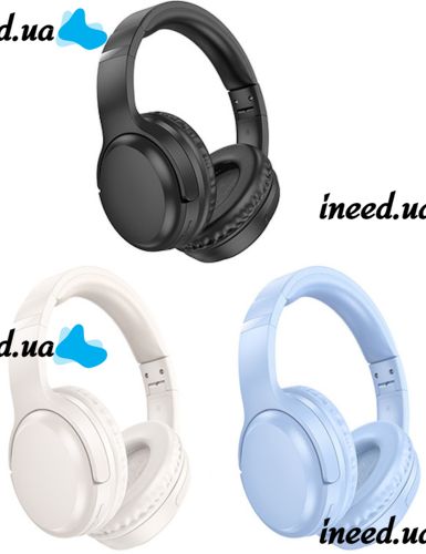 Overhead Wireless Bluetooth Headphones Borofone BO25 Rhyme , Full-size Bluetooth Stereo Headphones Borofone 300mAh with Microphone and Length Adjustment