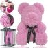 Маленький мишка из искусственных 3D роз Teddy Bear de Luxe 25 см Pink, Светло розовый медведь Тедди