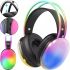 Welike WK-30 RGB RGB Backlit Bluetooth Wireless Headphones Full Size Bluetooth Stereo Headphones with AUX Port for Computer and Laptop