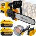 DeWalt DCM565N 36V 5Ah 12" inch cordless chainsaw for trimming tree branches 2 batteries, DeWalt cordless electric saw in case