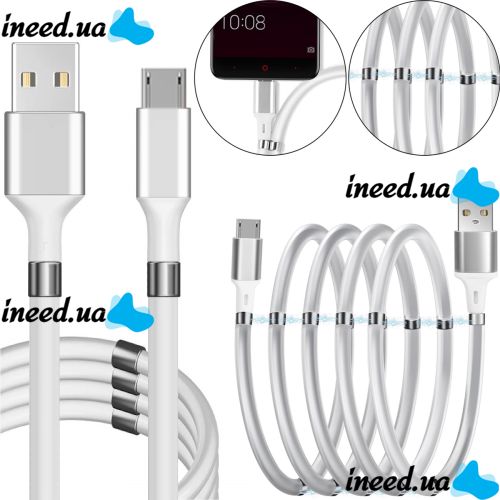 Магнитный зарядный кабель MagLink 7612 USB Micro-USB 1 метр для зарядки телефона, Вечный шнур зарядка SuperCalla Cable 100 см с магнитными вставками