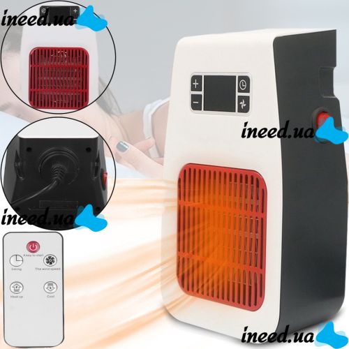 Настольный электрический обогреватель UKC PH-8006 900W с пультом ДУ и таймером, Керамический портативный тепловентилятор с дисплеем от сети Белый