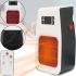 UKC PH-8006 900W Desktop Electric Heater with Remote Control and Timer, Ceramic Portable Fan Heater with Mains Display White