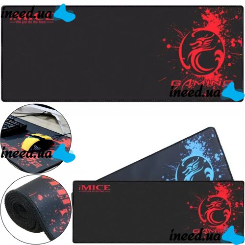 Игровой компьютерный коврик iMICE PD-03 30x80x0.4 см для клавиатуры и мышки, Игровая поверхность для компьютерной мыши с боковой прошивкой PD03