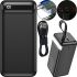 Внешний аккумулятор Borofone Power Bank BJ14D 50000mAh Black на 2 USB 22.5W и USB-C 20W, УМБ Повербанк батарея с ремешком для зарядки телефона Черный