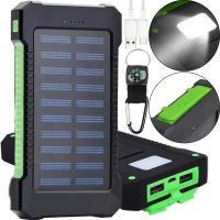 Портативное зарядное батарея Power Bank Solar JS-809 50000 mAh с солнечной панелью и фонариком, Внешний аккумулятор повербанк для зарядки USB 2.1A