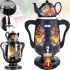 Electric samovar 2 in 1 RAF R.7118B for 3.5 liters with ceramic brew kettle 0.6 liters Electric samovar RAF for making tea from the mains Black