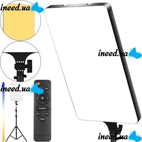 Светодиодная прямоугольная лампа Ring Light RL-24 100W LED прожектор 39x27см 3 режима свечения с пультом ДУ для студийной фото видео съемки от сети