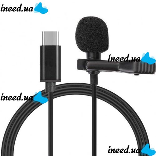 Петличный микрофон Media Microphone DM USB Type-C MK-3 с разъемом для телефона, мини микрофон 15 см, проводная петличка
