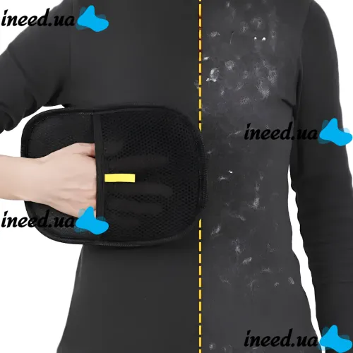 Двусторонняя перчатка Pet Hair Removal Glove PL-23 для удаления шерсти животных, электростатическая щетка для уборки ворса, пыли и волос 24х16 см 