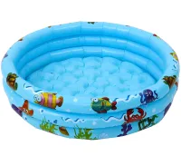 Kruzzel SP-30 2-in-1 Inflatable Kids' Pool for Swimming and Ball Play – 58 L Round Play Pool with Soft Bottom for Toddlers Ages 1 and Up – 80 x 30 cm – Blue