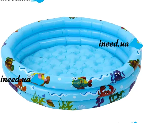 Kruzzel SP-30 2-in-1 Inflatable Kids' Pool for Swimming and Ball Play – 58 L Round Play Pool with Soft Bottom for Toddlers Ages 1 and Up – 80 x 30 cm – Blue