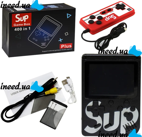 Портативная игровая ретро приставка Dendy Sup M3 Game Box Retro на 400 игр с джойстиком 8Bit, Денди, Sega, игровая консоль