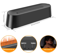 Увлажнитель воздуха ночник с эффектом пламени 150мл Flame Diffuser Humidifier DQ709 с RGB подсветкой, Аромадиффузор с имитацией огня 9133 Черный