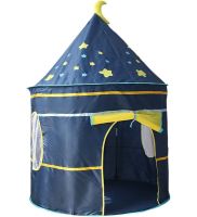 Children's Play Tent Castle Beautiful Cubby house 3 in 1 for Children with Tent House, Tunnel and Dry Pool, Prefabricated Teepee with Bag Blue