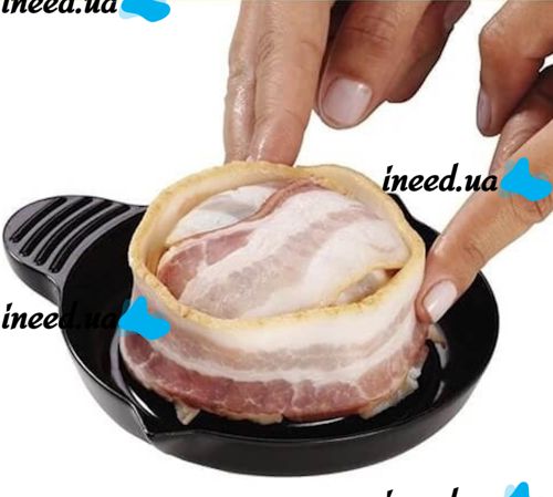 Набор форм для выпечки запекания бекона 2шт Perfect Bacon Bowl cъедобная тарелка, Форма для приготовления съедобной тарелки из бекона Черная