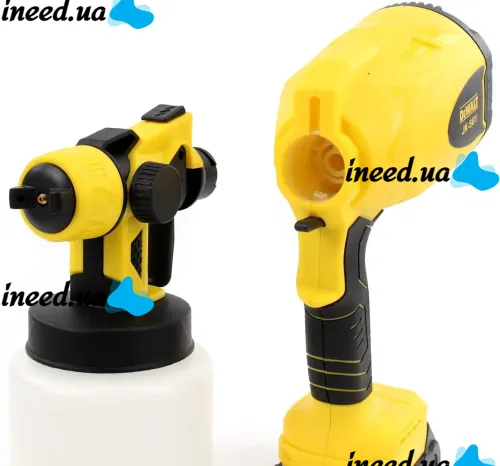 Аккумуляторный краскораспылитель краски DeWalt JK-SG1 с регулировкой ширины покраски Беспроводной краскопульт пульверизатор Деволт с 2 аккумуляторами