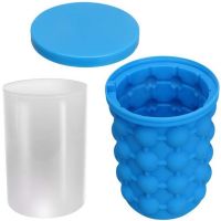 Силиконовое ведро для заморозки льда Ice Cube Maker Genie двухкамерная форма для изготовления хранения льда, охлаждения напитков в бутылках с крышкой