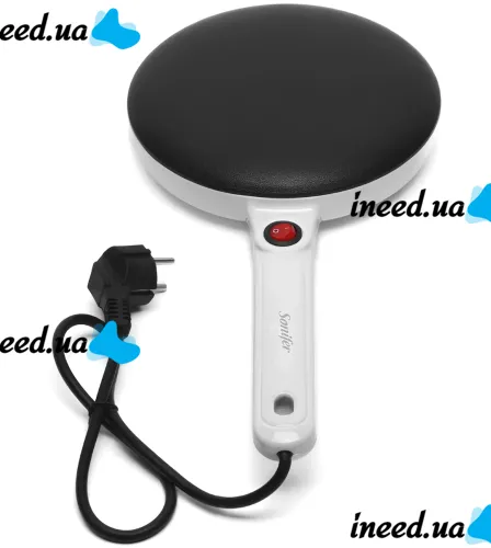 Submersible Pancake Maker Sonifer Crepe Maker SF-3034 650W Electric Pancake Pan 20 cm Electric Pancake Maker with non-stick Coating White