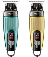 Аккумуляторная машинка для стрижки волос VGR V-975 5W беспроводной мужской триммер для окантовки бороды и усов со сменными насадками и дисплеем USB