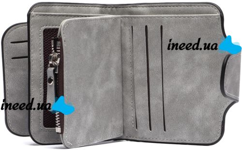 Женский замшевый кошелек Baellerry Forever Mini N 2346 Grey женское мини портмоне на 10 отделений для купюр и мелочи 10.5Х11.5 см Серое