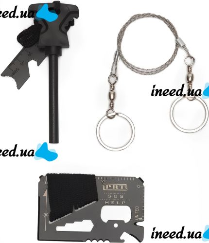 Туристический набор для выживания Survival Kit 60 в 1 универсальный комплект инструментов подсумок, мультитул, аптечка для туристов и военных