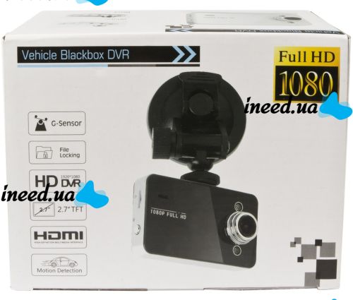 Car DVR DVR K6000 Full HD Vehicle Blackbox DVR 1080p, DVR 6000 FullHD, Car DVR 2.4 inch Screen in Car Interior Black