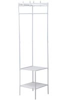 Угловая вешалка для одежды Corner Coat Rack TM2-202 вертикальная стойка с крючками для хранения вещей и двумя полками для обуви 170х43 см White