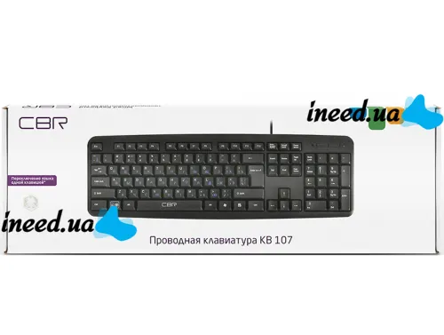 Проводная компьютерная клавиатура CBR KB107 107 клавиш + переключение языка одной кнопкой для ПК PC, игровая мембранная клавиатура для геймеров