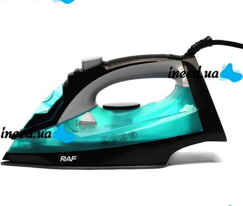 Электрический паровой утюг RAF R.1234G с резервуаром для воды 2200W керамическая подошва с регулятором подачи пара и режимом сухой глажки для одежды