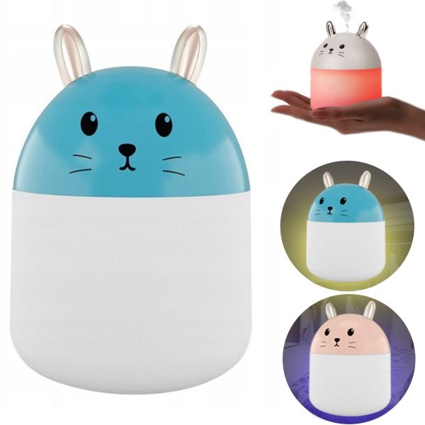 Настольный ультразвуковой увлажнитель воздуха ночник кролик Humidifier Rabbit ВА-12, Портативный USB Арома-диффузор с подсветкой, Ночник-увлажнитель